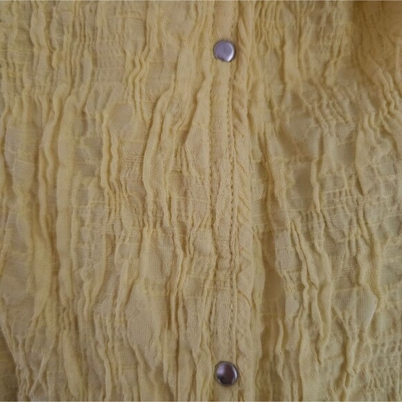 Lana Lee Vintage Yellow Textured Jacket Women’s 6 Grommet Button Front Rare Find - Picture 6 of 16